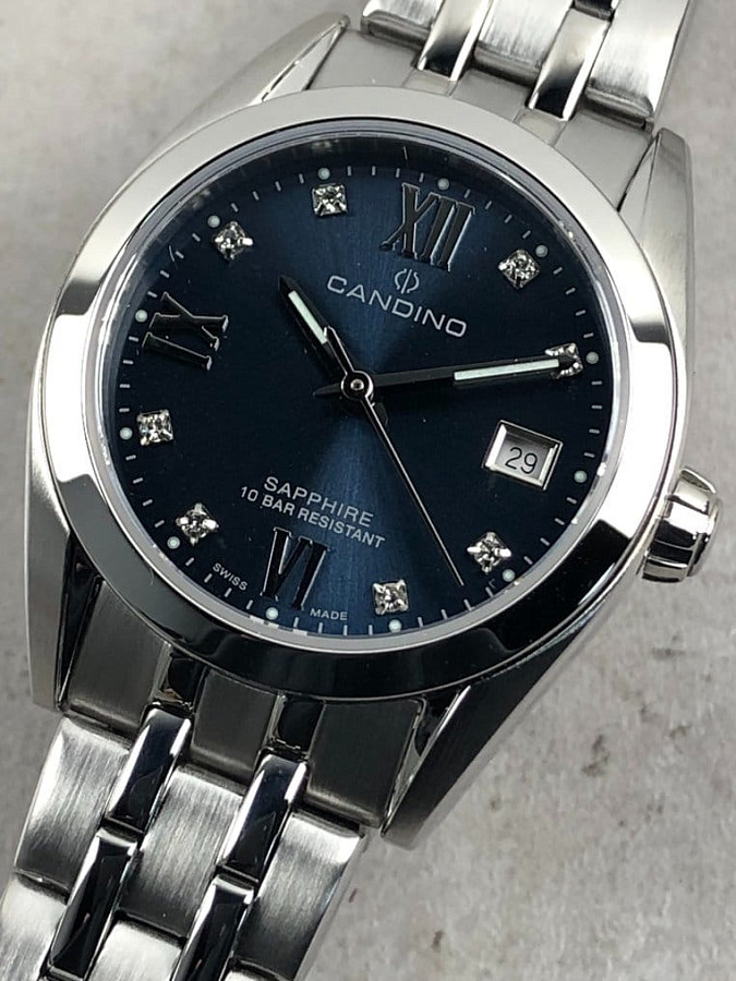 Часы Candino Couple Quartz C4703/B — кварцевые, металл сталь