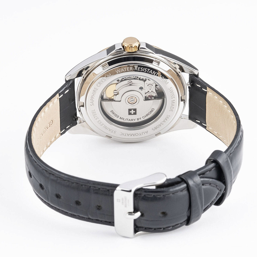 Часы Swiss Military by Chrono Automatic Collection SMA34085.17 — мужские, кожаный