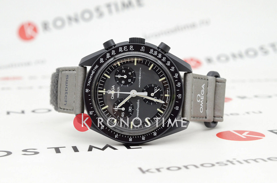 Часы Swatch x Omega Bioceramic Moonswatch Mission to Mercury SO33A100 — кварцевые, биокерамика