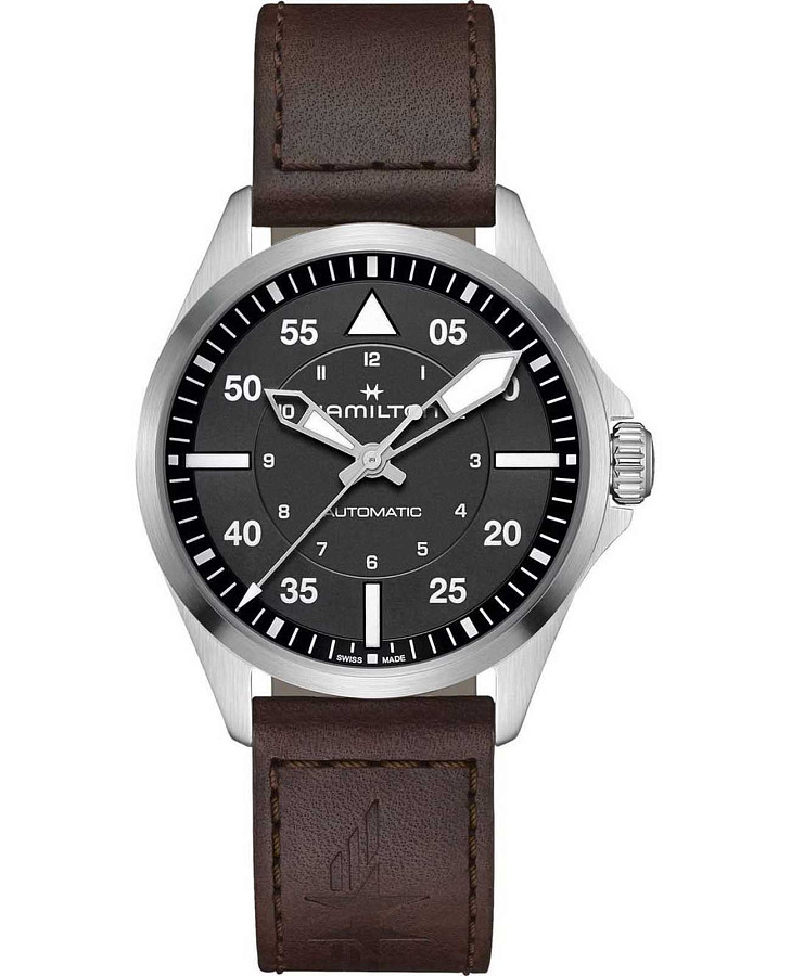Часы Hamilton Khaki Aviation Pilot Auto H76305530 — мужские, черный