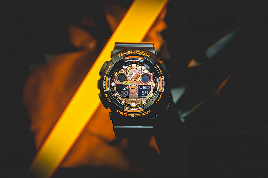 Часы Casio G-Shock GA-100BR-1A — мужские, черный