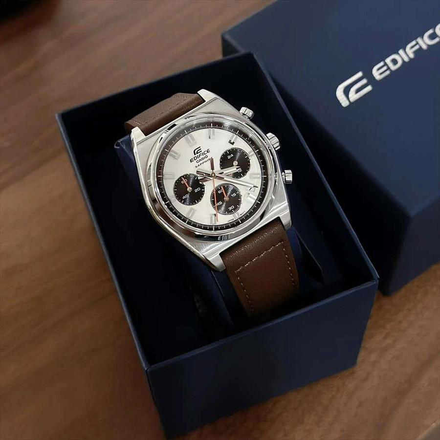 Часы Casio Edifice EFB-730L-7A — кожаный, мужские