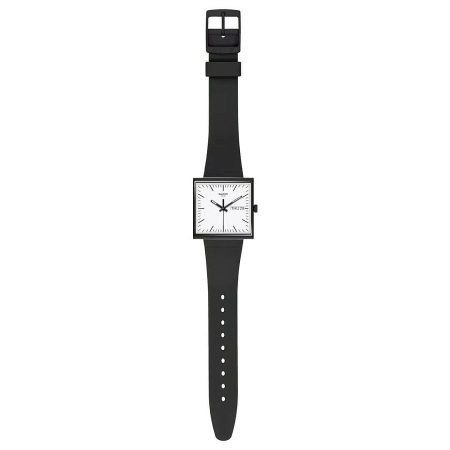 Часы Swatch Square Bioceramic Standard SO34B700 — биокерамика, Швейцария