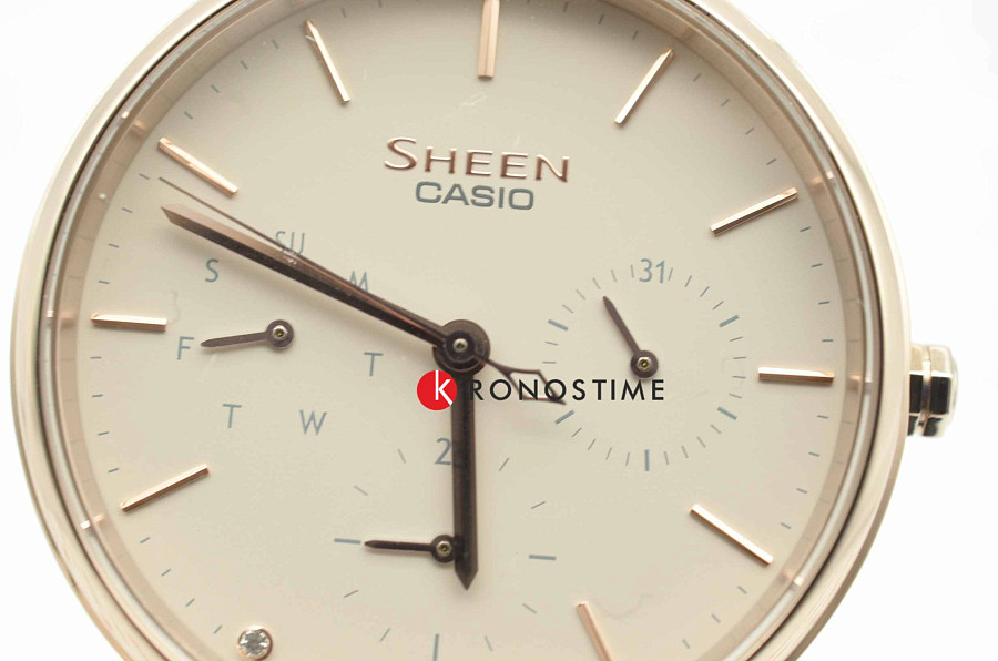 Часы Casio Sheen SHE-4541CGL-4AUDF — кожаный, женские