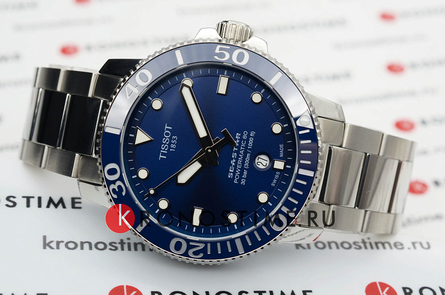 Часы Tissot Seastar 1000 Powermatic 80 T120.407.11.041.03 — мужские, серебристый