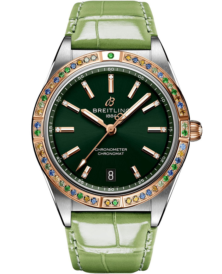 Часы Breitling Chronomat Automatic 36 South Sea U10380611L1P1 — женские, зеленый