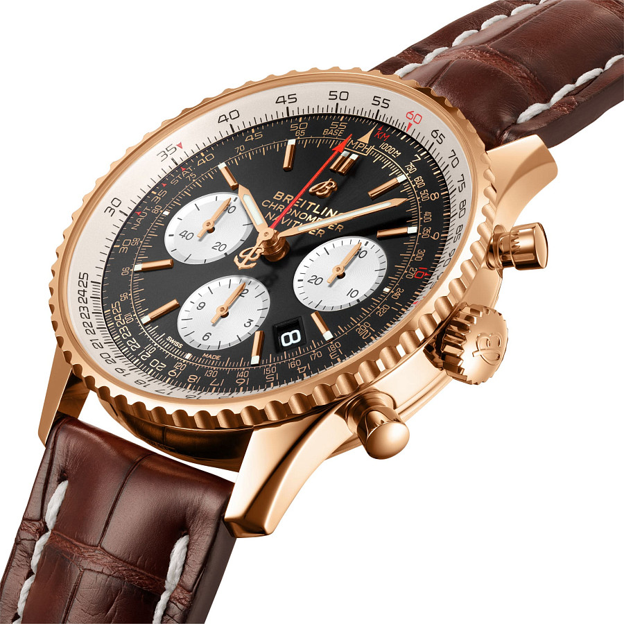 Часы Breitling Navitimer B01 Chronograph 43 RB0121211B1P1 — механические, сталь металл золото