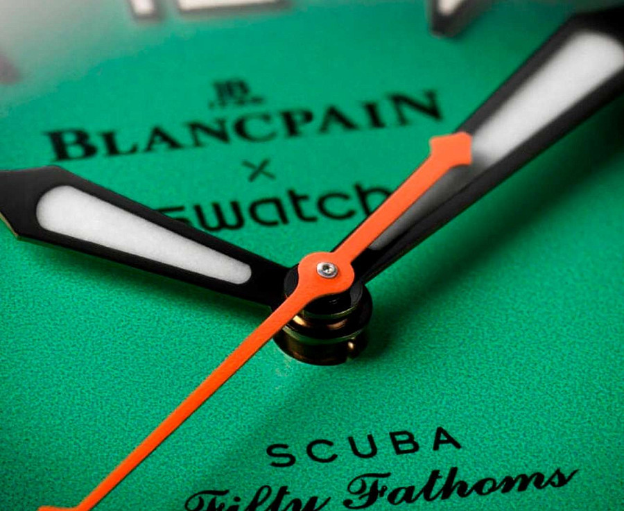 Часы Swatch x Blancpain Indian ocean SO35I100C — нейлон, мужские