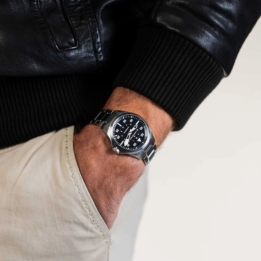 Часы Hamilton Khaki Aviation Pilot Auto H76215130 — мужские, серебристый
