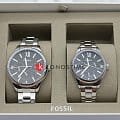 Американские часы Fossil Rye His and Her Multifunction Stainless Steel Watch Set BQ2644SET, фото 2