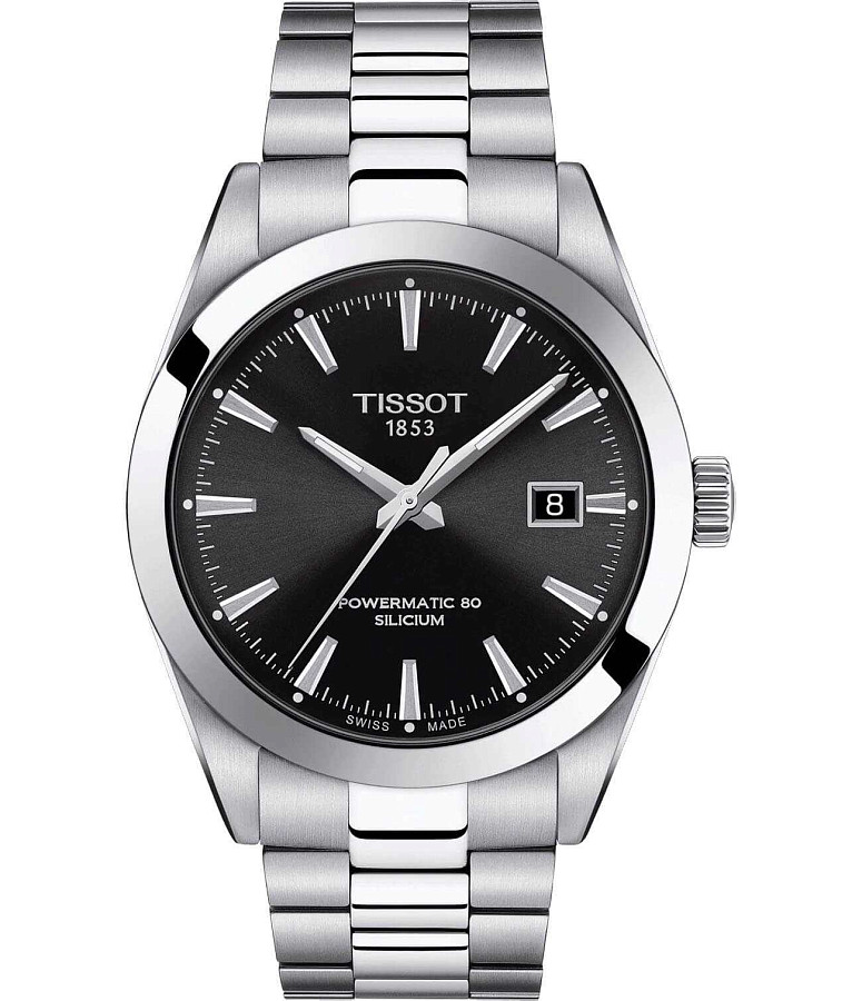 Часы Tissot Gentleman Powermatic 80 Silicium T127.407.11.051.00 — мужские, черный