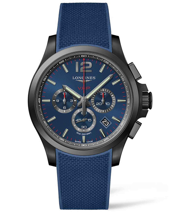 Часы Longines Conquest V.H.P. L3.727.2.96.9 — мужские, синий