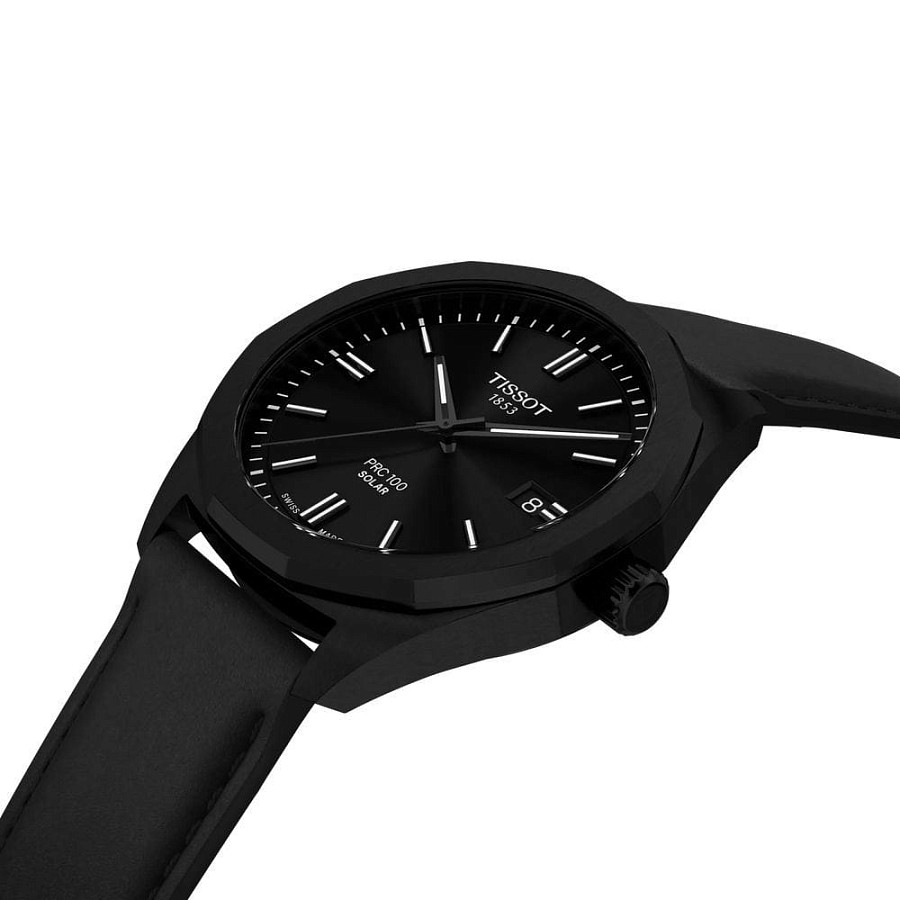 Часы Tissot PRC 100 Solar Quartz 39mm T151.422.36.051.00 — кожаный, мужские