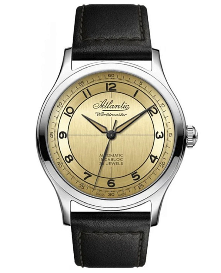 Часы Atlantic Worldmaster Original 53780.41.39BK — мужские, золотистый