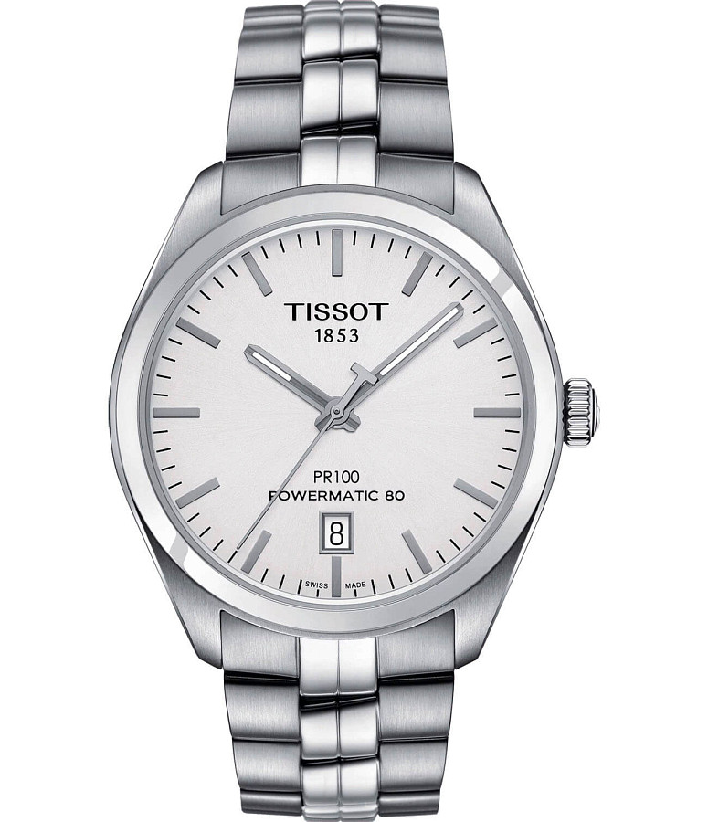 Часы Tissot PR 100 Powermatic 80 T101.407.11.031.00 — мужские, белый