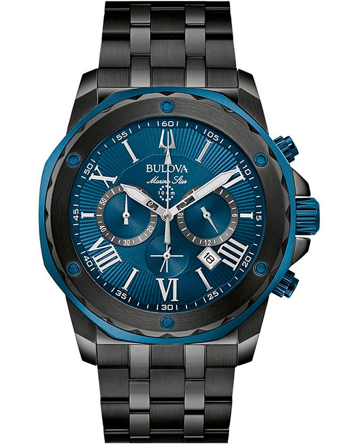 Часы Bulova Marine Star 98B410 — мужские, синий