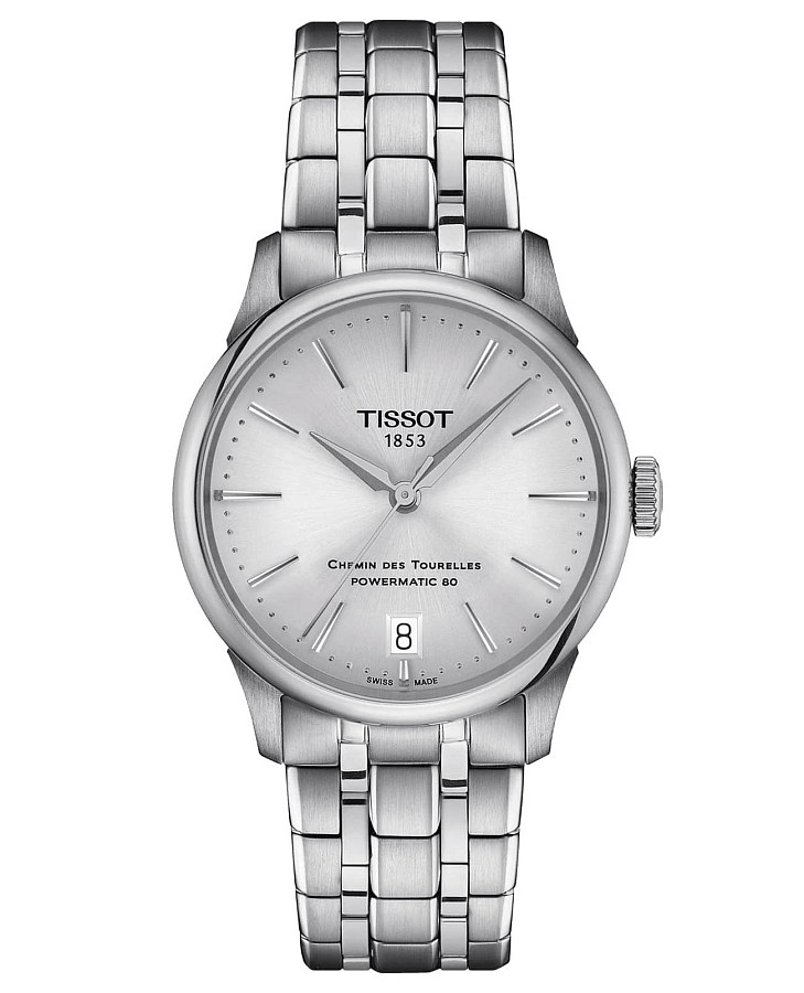 Часы Tissot Chemin des Tourelles Powermatic 80 T139.207.11.031.00 — женские, серебристый