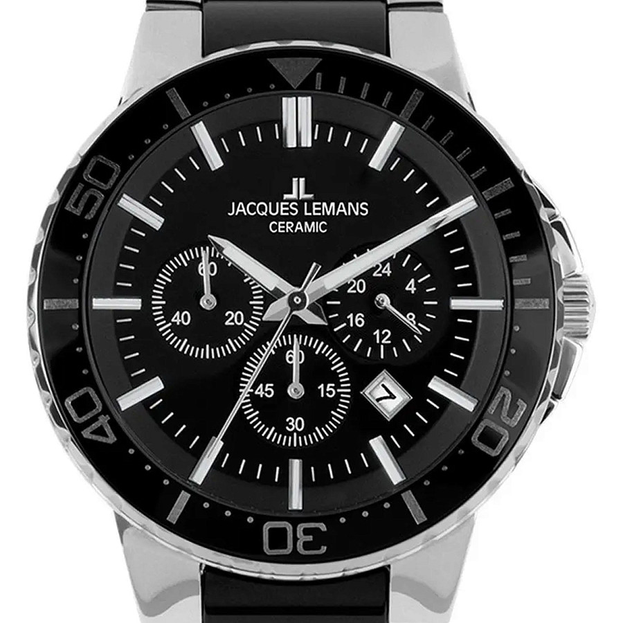 Часы Jacques Lemans High Tech Ceramic 1-2166A — кварцевые, сталь металл