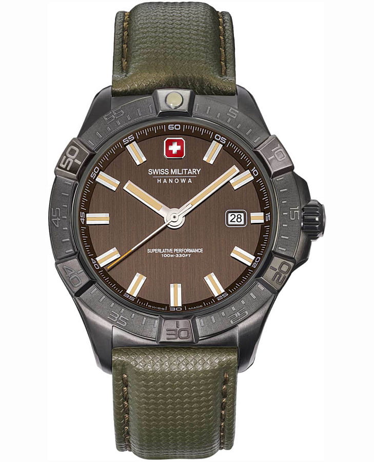 Часы Swiss Military Hanowa Jockworth SMWGB0008040 — мужские, коричневый