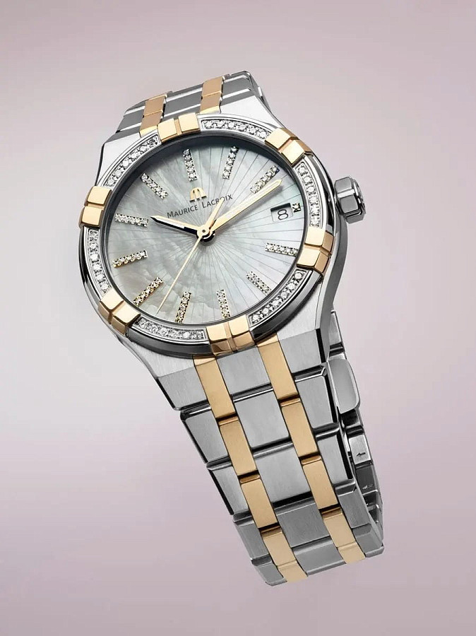 Часы Maurice Lacroix Aikon Quartz AI1106-PVPD2-170-1 — кварцевые, сталь металл