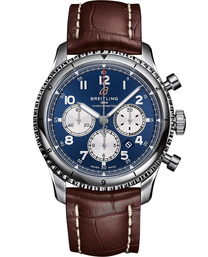 Часы Breitling Aviator 8 B01 Chronograph 43 AB0119131C1P2 — мужские, синий