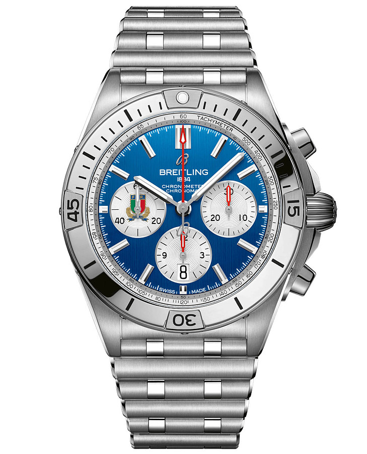 Часы Breitling Chronomat B01 42 Six Nations Italy AB0134A41C1A1 — мужские, синий