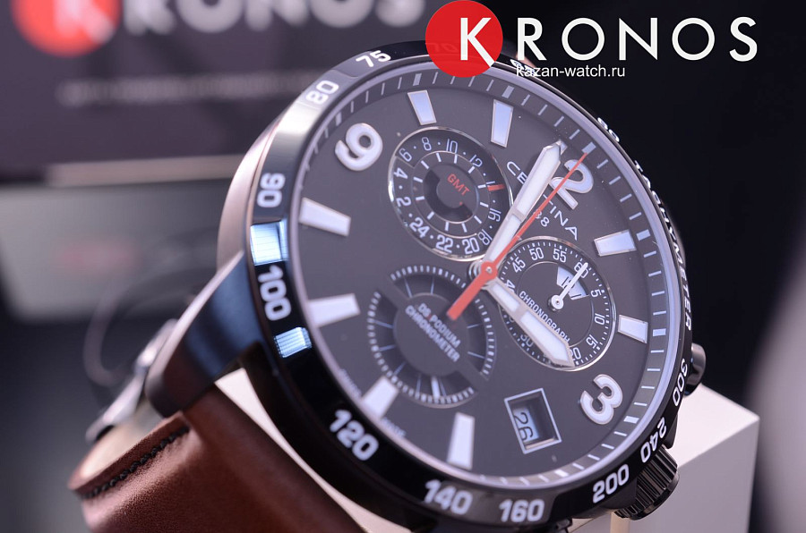 Часы Certina DS Podium Chronograph GMT C034.654.36.057.00 — кожаный, мужские
