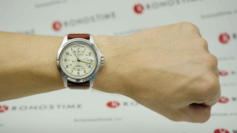Часы Hamilton Khaki Field King Auto H64455523 — мужские, коричневый