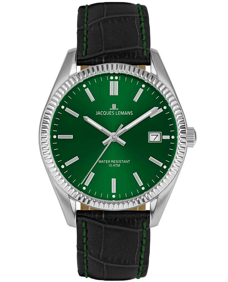 Часы Jacques Lemans Derby 50-3T — мужские, зеленый