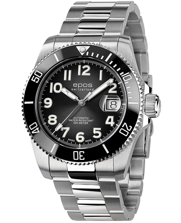 Часы Epos Diver 3504.131.80.35.90 — мужские, черный