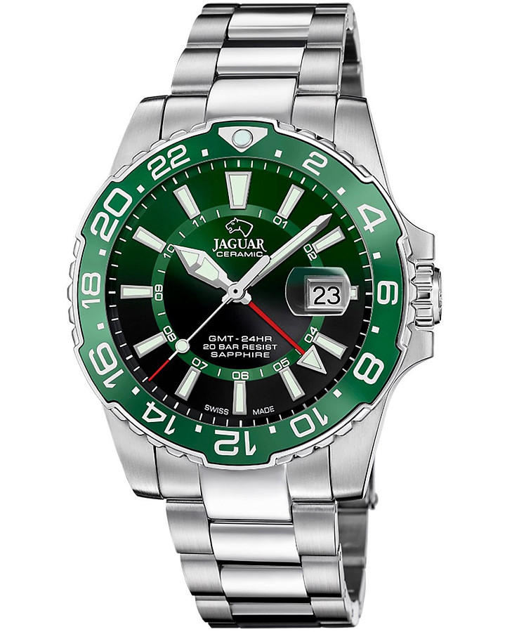 Часы Jaguar Ceramic GMT J1011/3 — мужские, зеленый