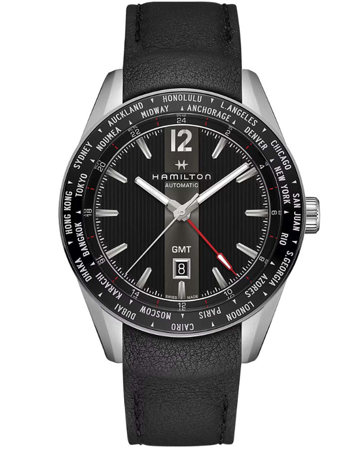Часы Hamilton Broadway GMT Limited Edition H43725731 — мужские, черный