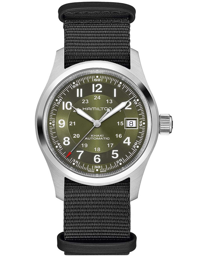 Часы Hamilton Khaki Field Auto 38mm H70455960 — мужские, зеленый