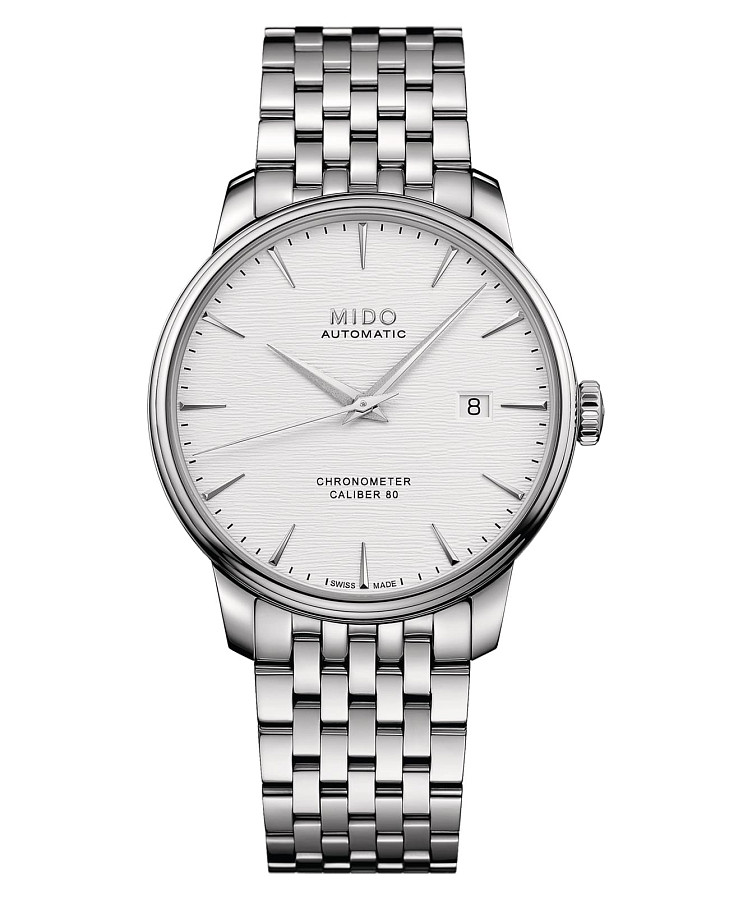 Часы Mido Baroncelli Chronometer Silicon Gent M027.408.11.031.00 — мужские, белый