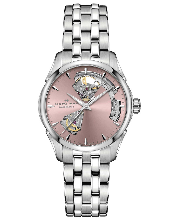 Часы Hamilton Jazzmaster Open Heart Lady Auto H32215170 — женские, розовый