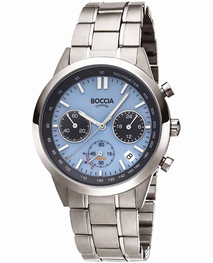Часы Boccia Titanium Circle-Oval 3737-01 — мужские, голубой