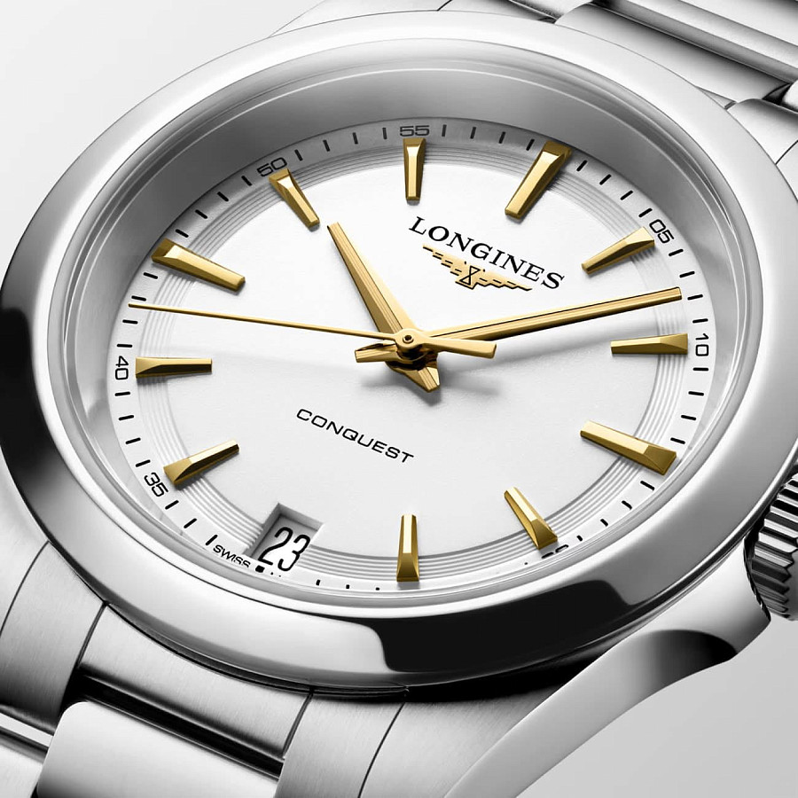 Часы Longines Conquest 34 mm L3.460.4.12.6 — кварцевые, сталь металл