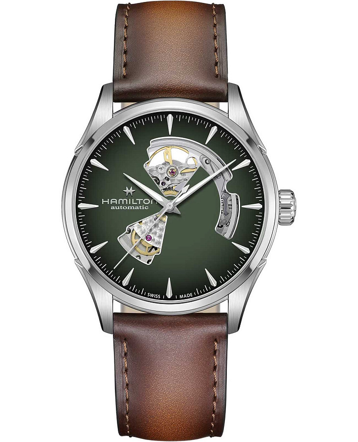 Часы Hamilton Jazzmaster Open Heart Auto H32705560 — мужские, зеленый