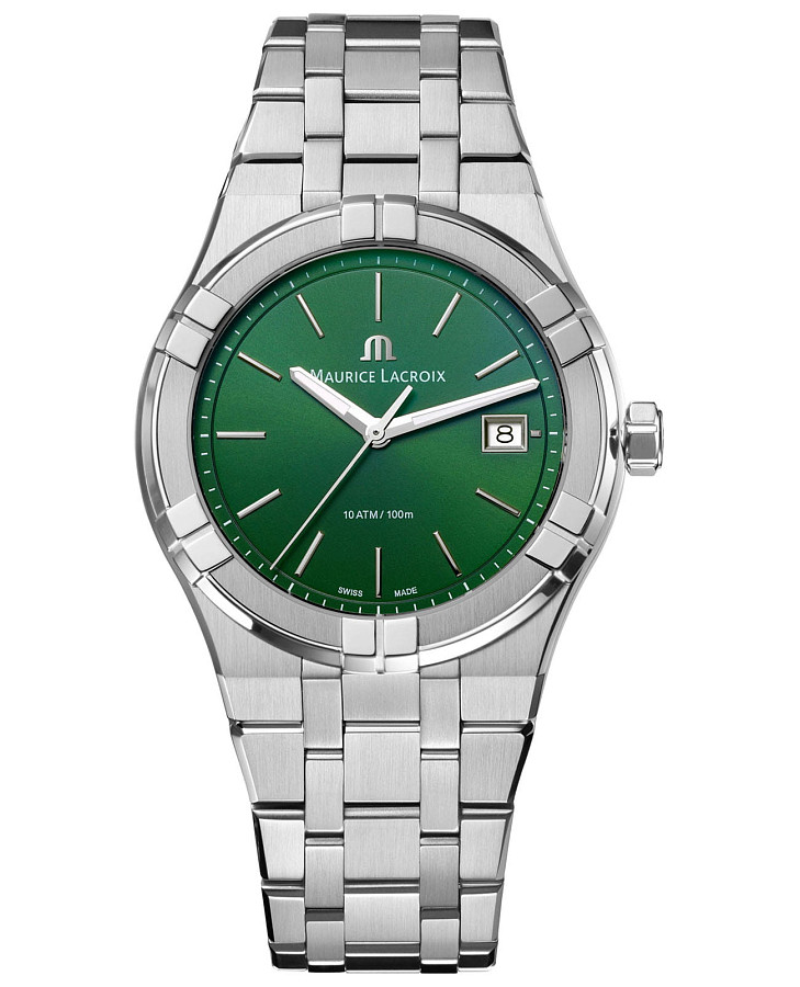 Часы Maurice Lacroix Aikon Quartz AI1108-SS002-630-1 — мужские, зеленый