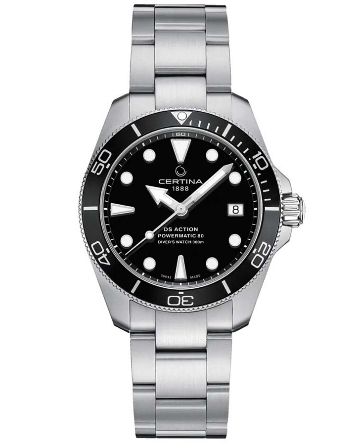 Часы Certina DS Action Diver Powermatic 38 MM C032.807.11.051.00 — мужские, черный