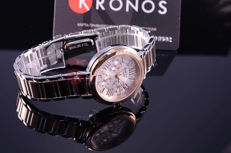 Часы Casio Sheen SHE-3034SPG-7A — металл сталь, Япония