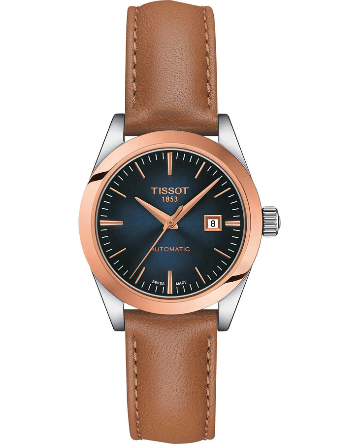 Часы Tissot T-My Lady Automatic 18K Gold T930.007.46.041.00 — женские, синий