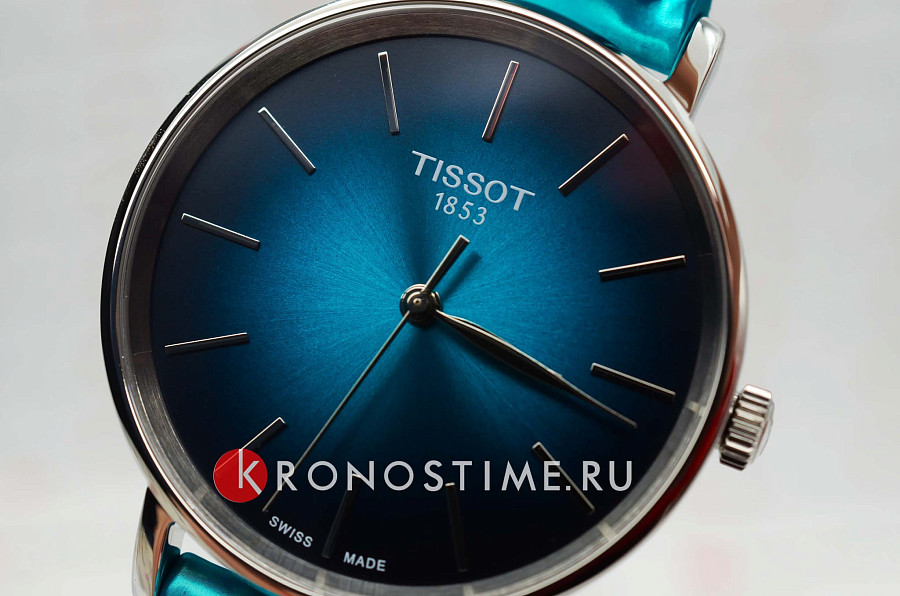 Часы Tissot Everytime Lady T143.210.17.091.00 — бирюзовый, металл сталь