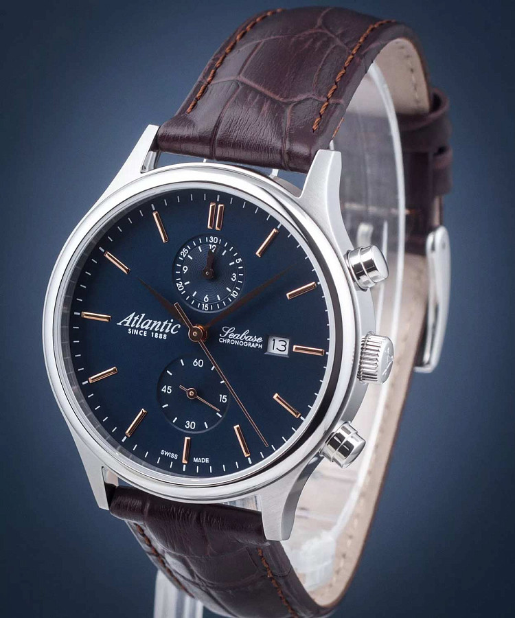 Часы Atlantic Seabase Quartz Chronograph Edition 64452.41.51R — Швейцария, кварцевые