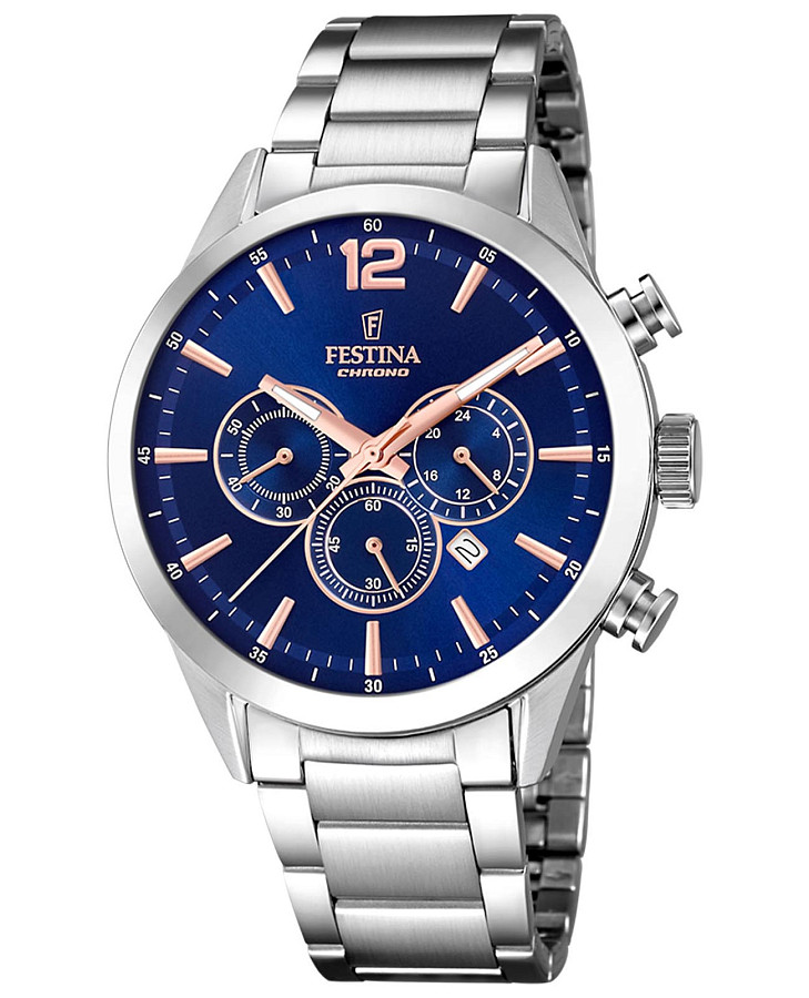Часы Festina Timeless Chrono F20343/9 — мужские, синий