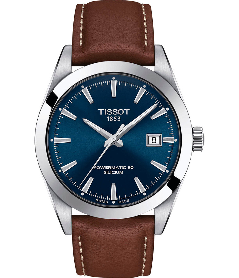 Часы Tissot Gentleman Powermatic 80 Silicium T127.407.16.041.00 — мужские, синий