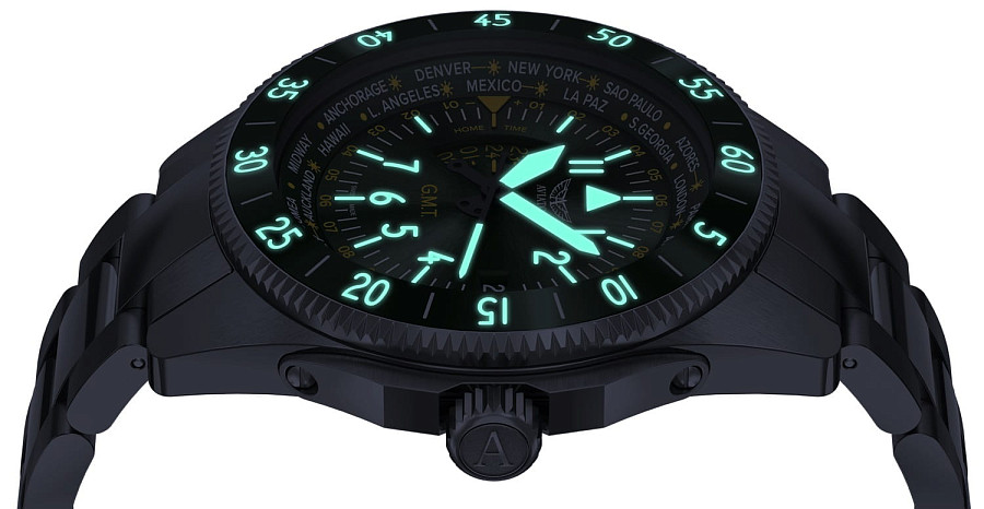 Часы Aviator Airacobra GMT V.1.37.0.309.5 — нержавеющая сталь, мужские