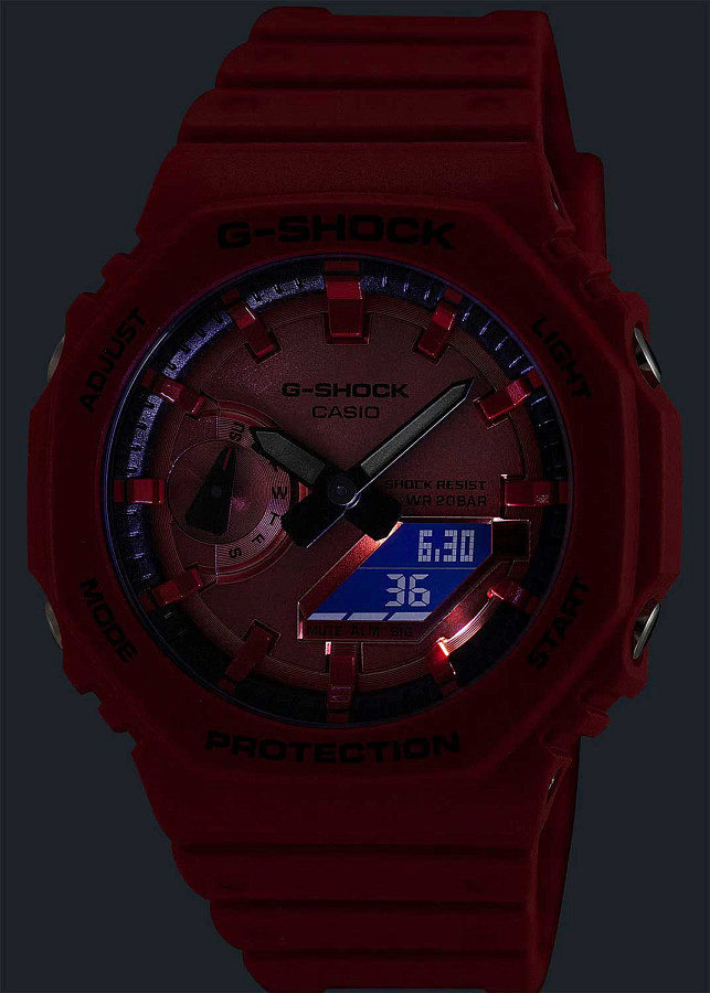 Часы Casio G-Shock GA-2100RRB-4A — карбон пластик, Япония