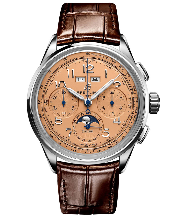 Часы Breitling Premier B25 Datora 42 AB2510201K1P1 — мужские, оранжевый