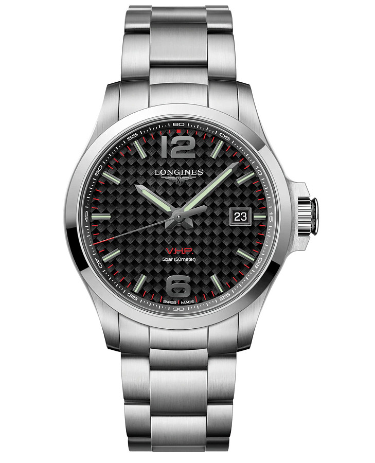 Часы Longines Conquest V.H.P. L3.726.4.66.6 — мужские, черный